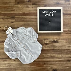 NWT Matilda Jane x Joanna Gaines Choose Your Own Path Well Met Gray Shirt 2